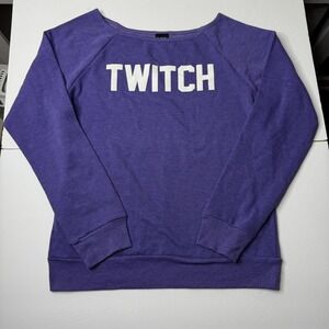 Twitch Sweatshirt Women's Large Purple Crewneck Pullover Gamer‎ Logo Cozy